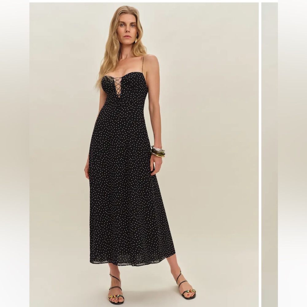Reformation Emely Dress Black - Size 12